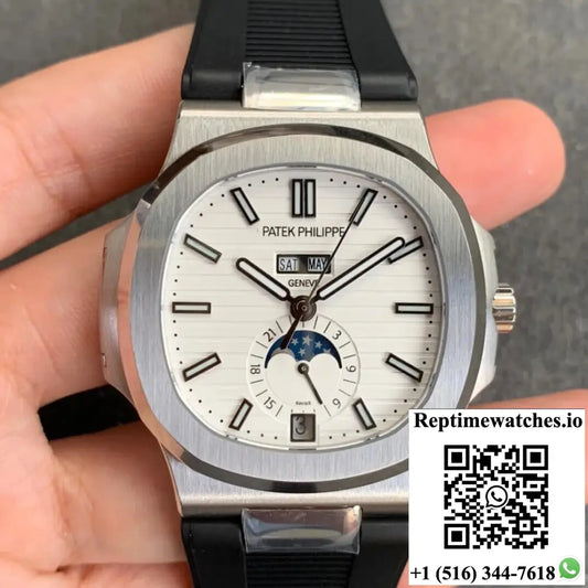 Patek Philippe Nautilus 5726 Moonphase GR Factory V2 White Dial - Watches