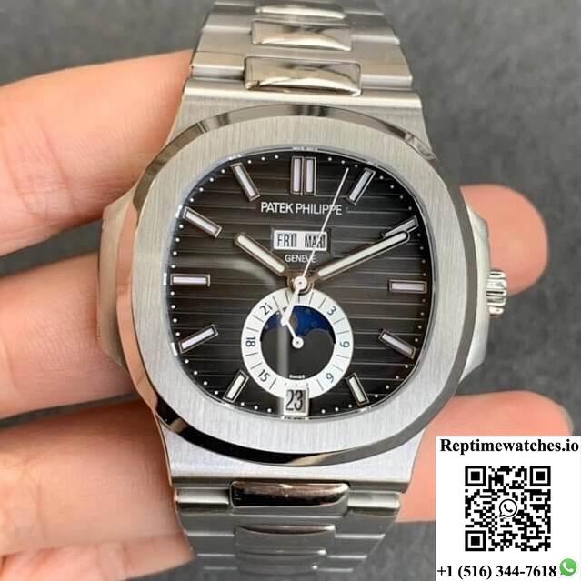 Patek Philippe Nautilus 5726/1A-001 Moonphase Gr Factory Stainless Steel Strap-Rep Time Watches