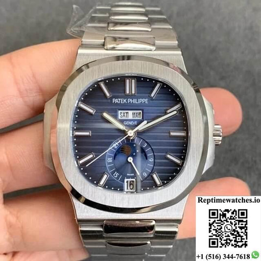 Patek Philippe Nautilus 5726/1A-014 Moonphase Gr Factory Stainless Steel Strap-Rep Time Watches