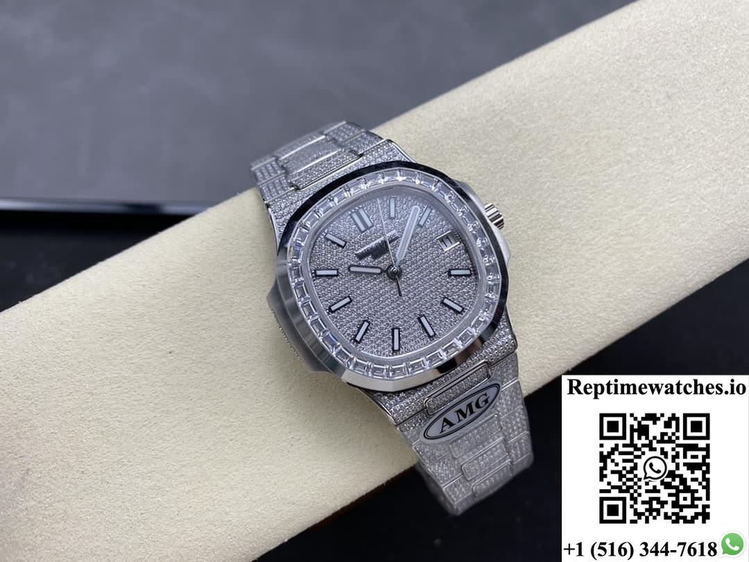 Patek Philippe Nautilus 5791-10G-010 Amg Factory Diamond Dial-Rep Time Watches