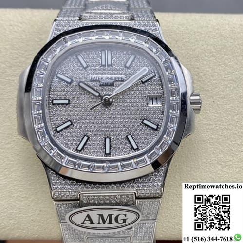 Patek Philippe Nautilus 5791-10G-010 Amg Factory Diamond Dial-Rep Time Watches