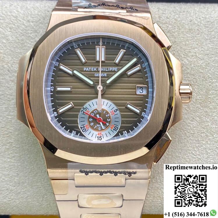 Patek Philippe Nautilus 5980-1R 3K Factory V2 Rose Gold-Rep Time Watches