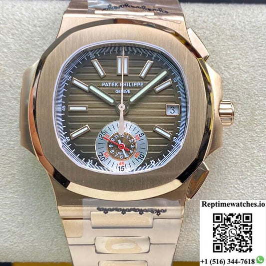 Patek Philippe Nautilus 5980-1R 3K Factory V2 Rose Gold-Rep Time Watches
