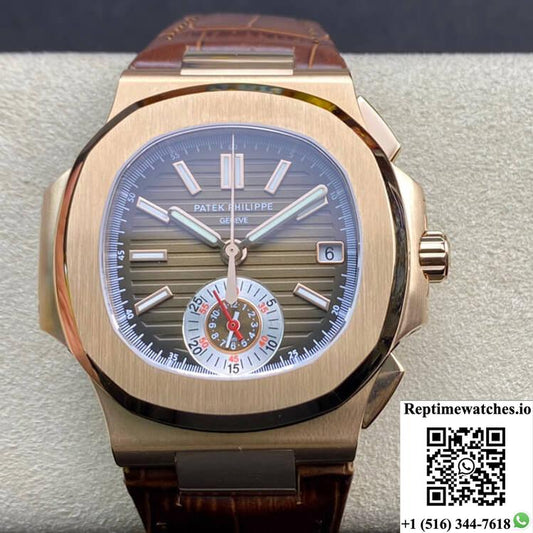 Patek Philippe Nautilus 5980R-001 3K Factory V2 Rose Gold-Rep Time Watches