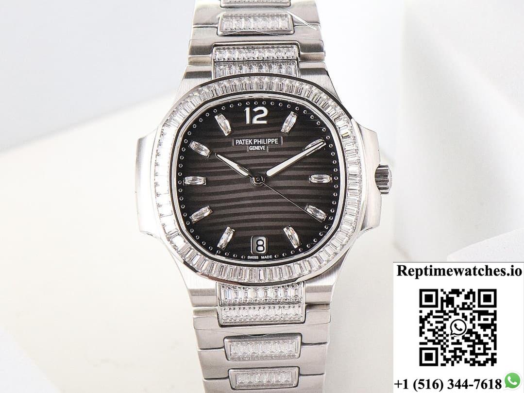 Patek Philippe Nautilus 7014-1G-001 Gr Factory Diamond Strap-Rep Time Watches