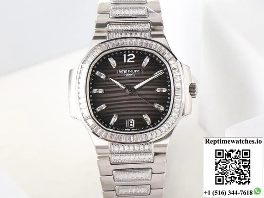 Patek Philippe Nautilus 7014-1G-001 GR Factory Diamond Strap