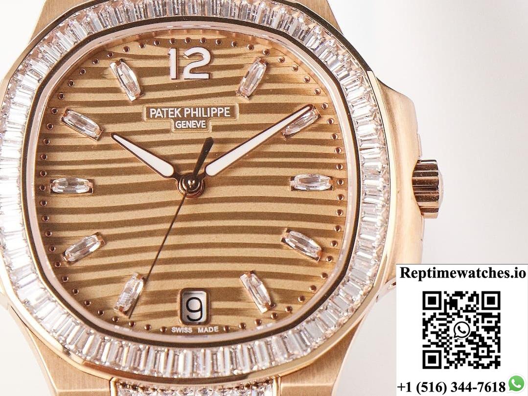 Patek Philippe Nautilus 7014-1R-001 Gr Factory Diamond Dial-Rep Time Watches
