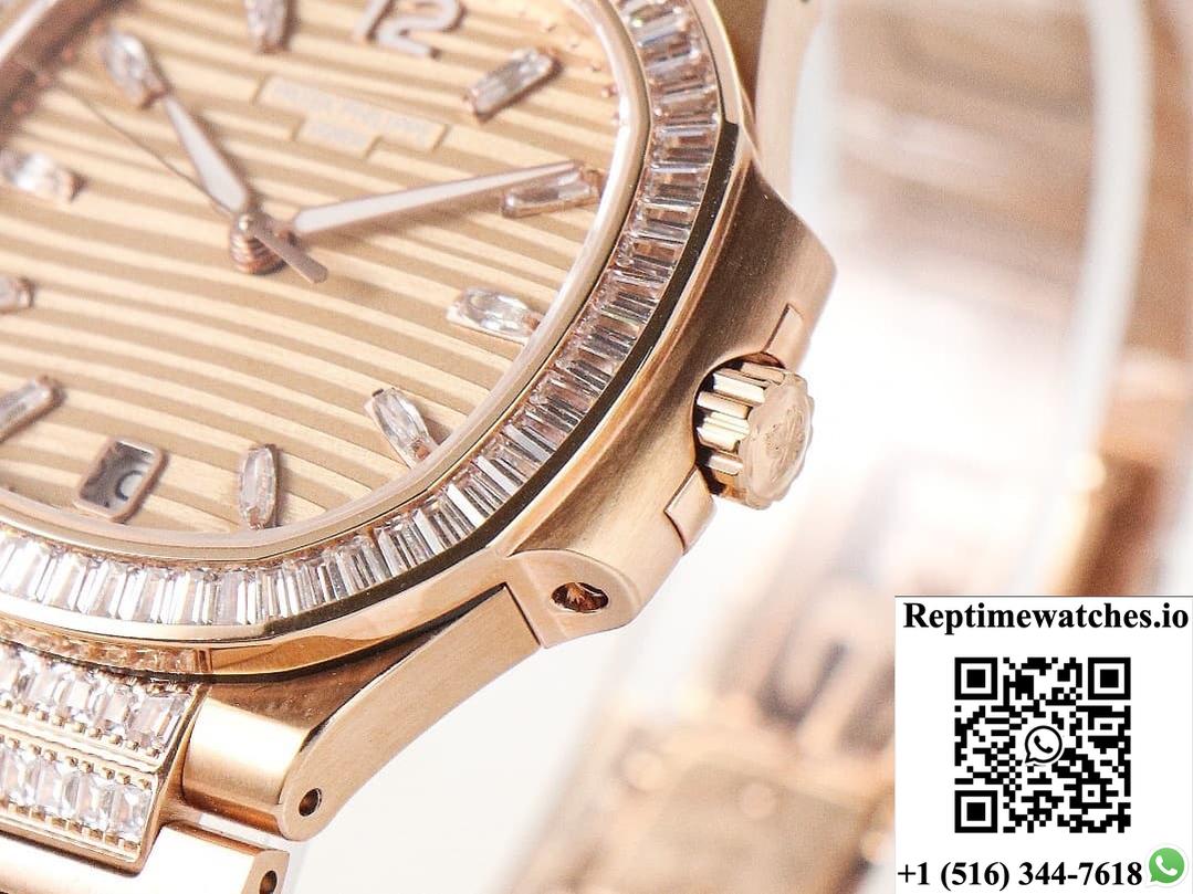 Patek Philippe Nautilus 7014-1R-001 Gr Factory Diamond Dial-Rep Time Watches