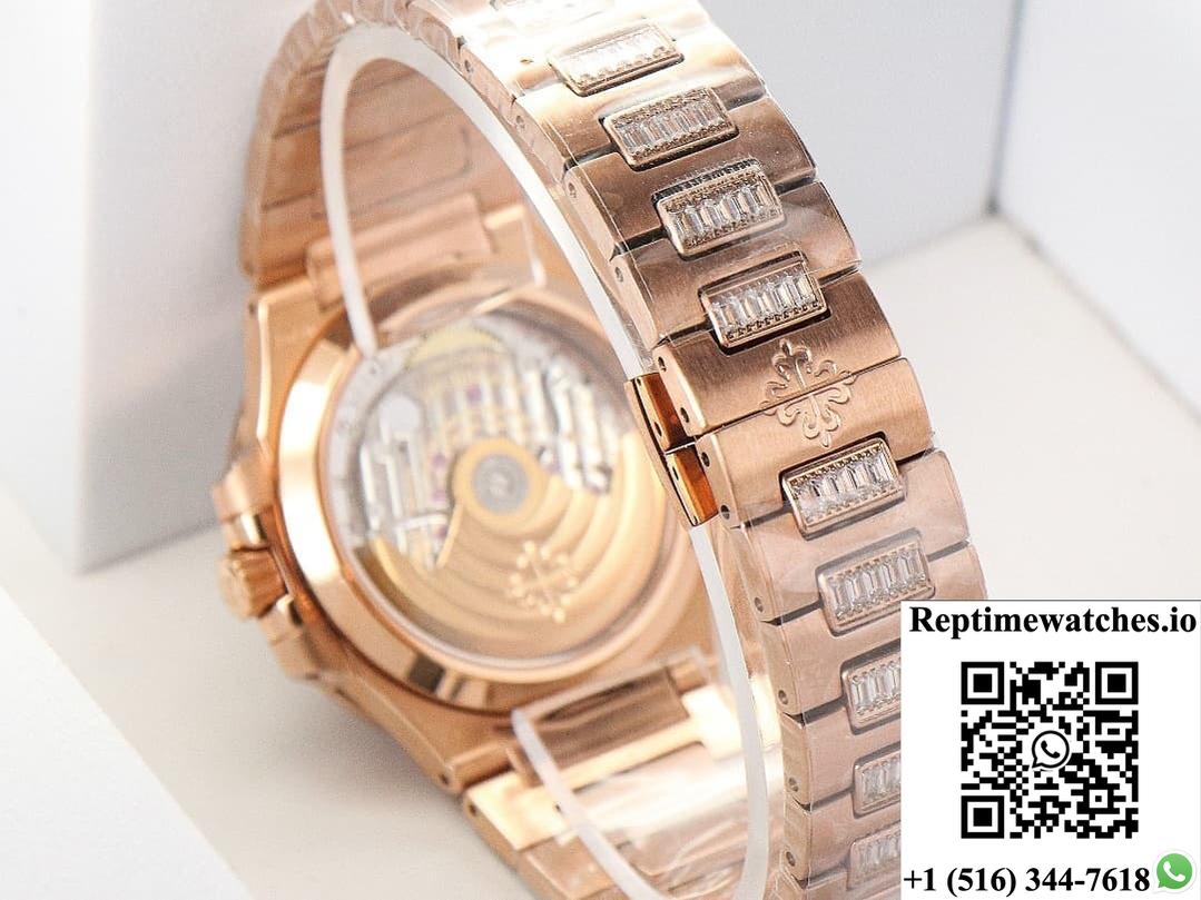 Patek Philippe Nautilus 7014-1R-001 Gr Factory Diamond Dial-Rep Time Watches