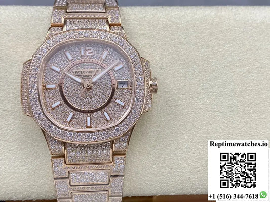Patek Philippe Nautilus 7021-1R-001 GR Factory Full Diamond