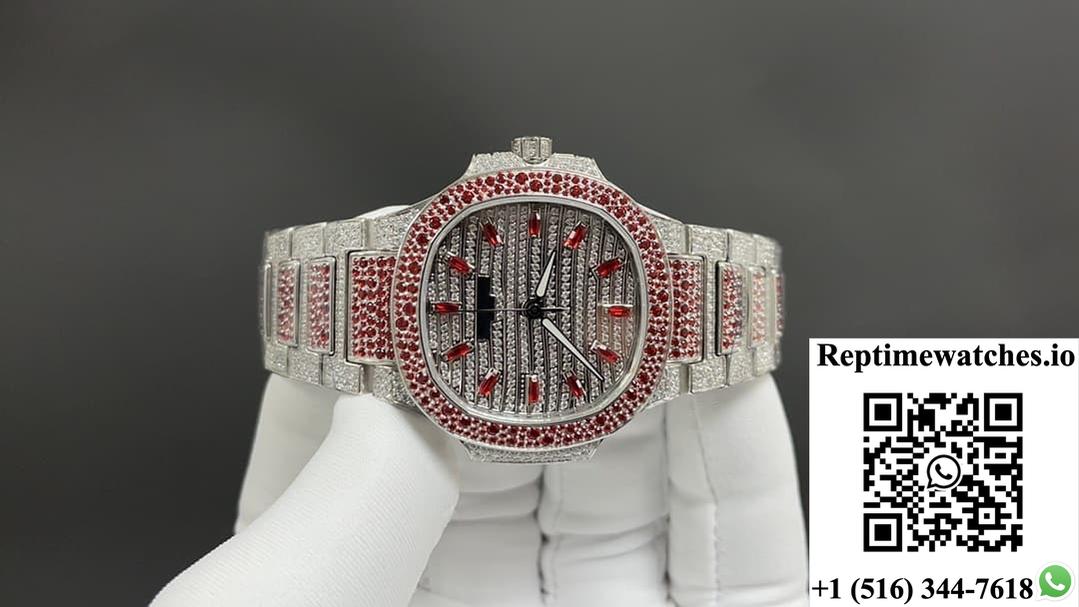 Patek Philippe Nautilus 7118/1452G-001 Gr Factory Full Diamond Dial-Rep Time Watches