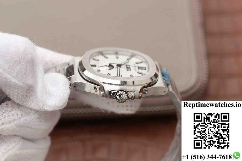 Patek Philippe Nautilus Annual Calendar Moonphase 5726/1A-010 Km Factory White Dial-Rep Time Watches