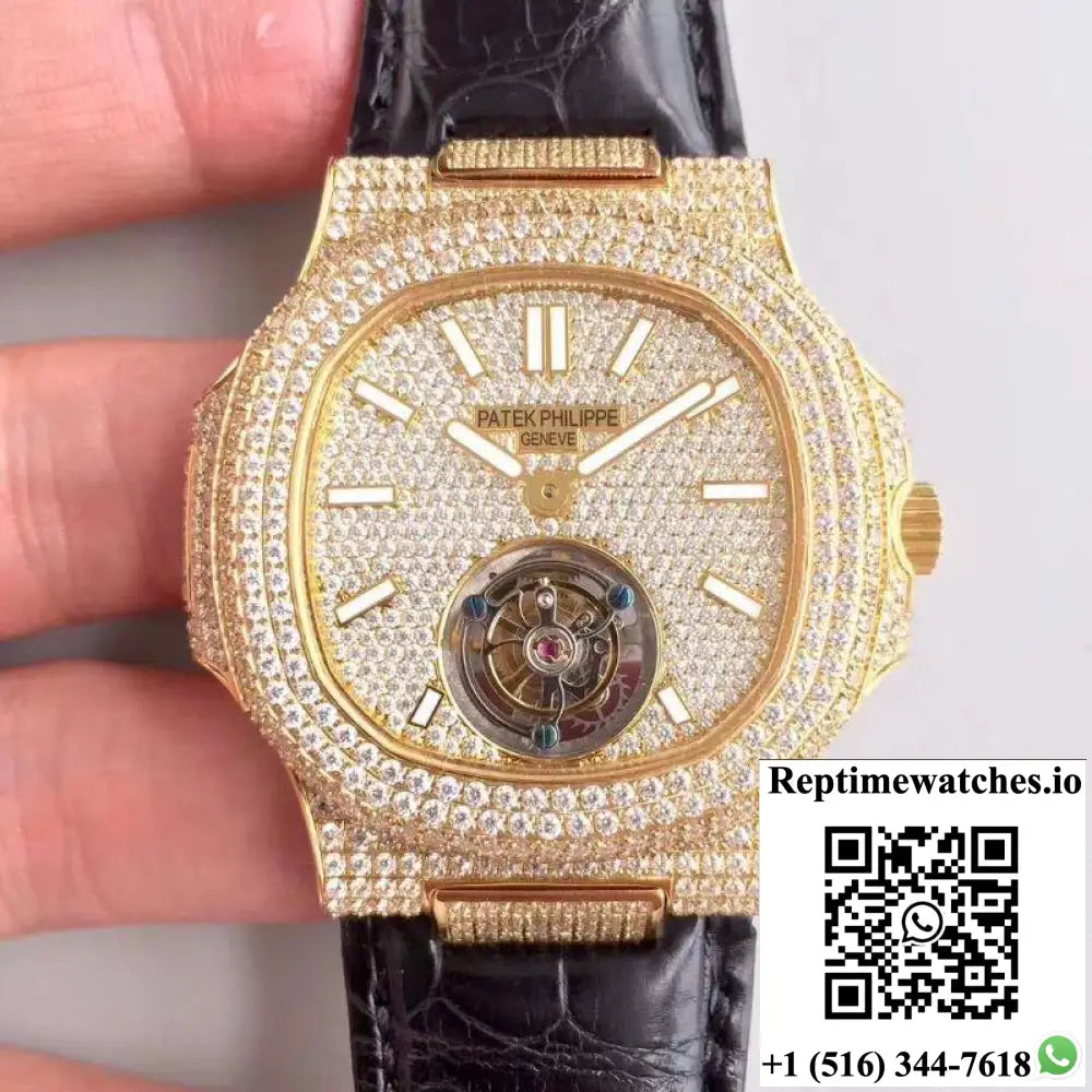 Patek Philippe Nautilus Jumbo 5711 Diamond Dial Tourbillon R8 Factory - Watches