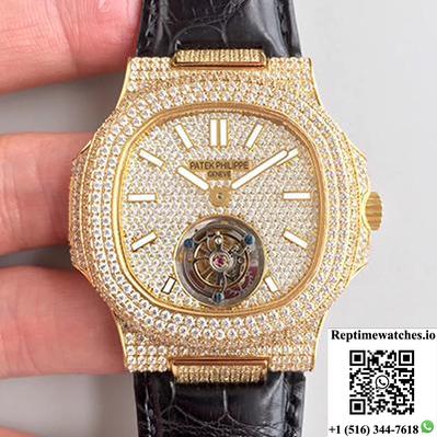 Patek Philippe Nautilus Jumbo 5711 Diamond Dial Tourbillon R8 Factory-Rep Time Watches