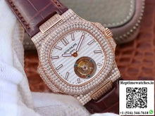 Patek Philippe Nautilus Jumbo 5711 Rose Gold Tourbillon 2018 R8 Factory White Dial - Watches