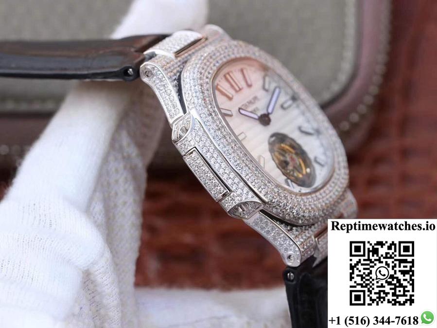 Patek Philippe Nautilus Jumbo 5711 Tourbillon 2018 R8 Factory White Dial-Rep Time Watches