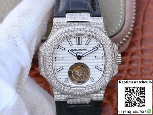 Patek Philippe Nautilus Jumbo 5711 Tourbillon 2018 R8 Factory White Dial - Watches