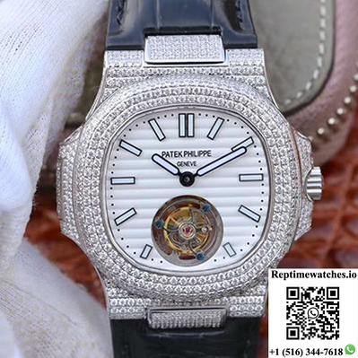 Patek Philippe Nautilus Jumbo 5711 Tourbillon 2018 R8 Factory White Dial-Rep Time Watches