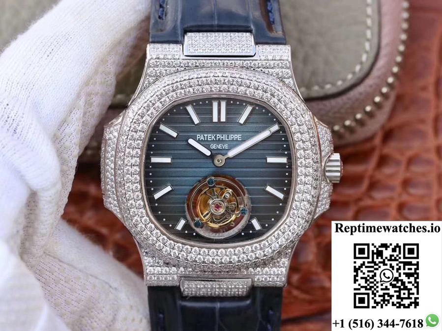 Patek Philippe Nautilus Jumbo 5711 Tourbillon Blue Dial R8 Factory-Rep Time Watches
