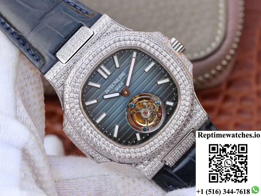 Patek Philippe Nautilus Jumbo 5711 Tourbillon Blue Dial R8 Factory-Rep Time Watches