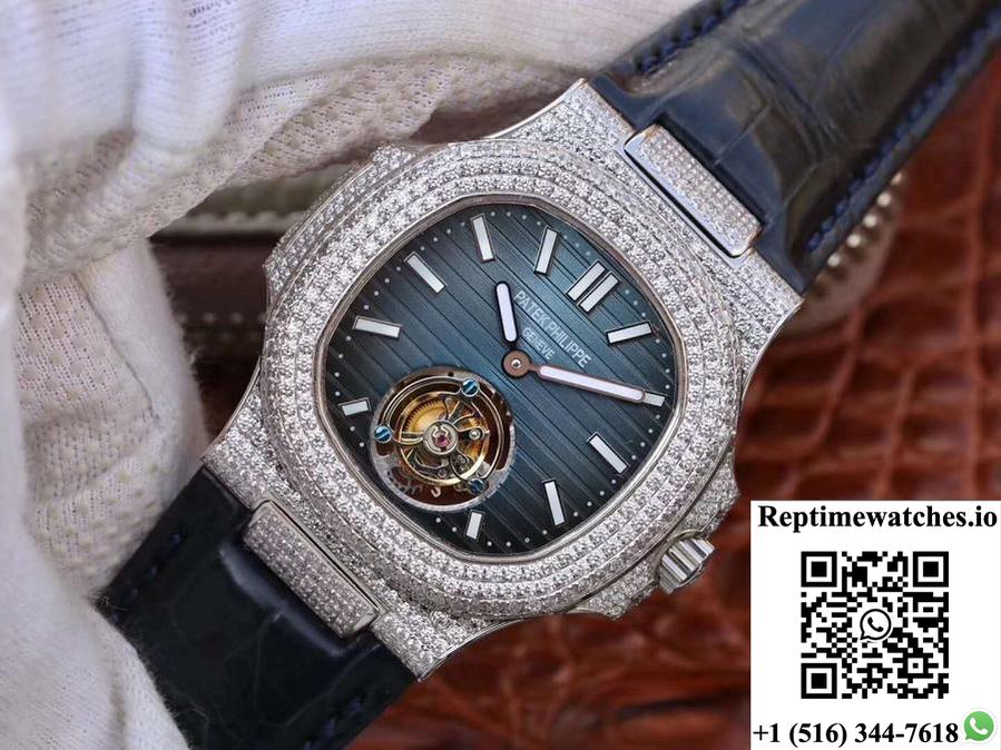 Patek Philippe Nautilus Jumbo 5711 Tourbillon Blue Dial R8 Factory-Rep Time Watches