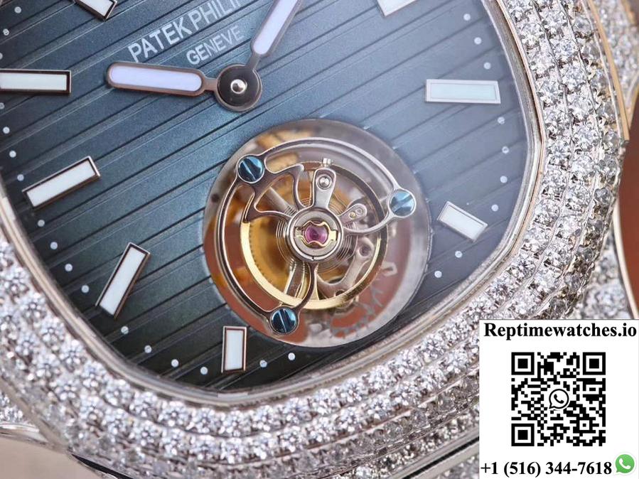 Patek Philippe Nautilus Jumbo 5711 Tourbillon Blue Dial R8 Factory-Rep Time Watches