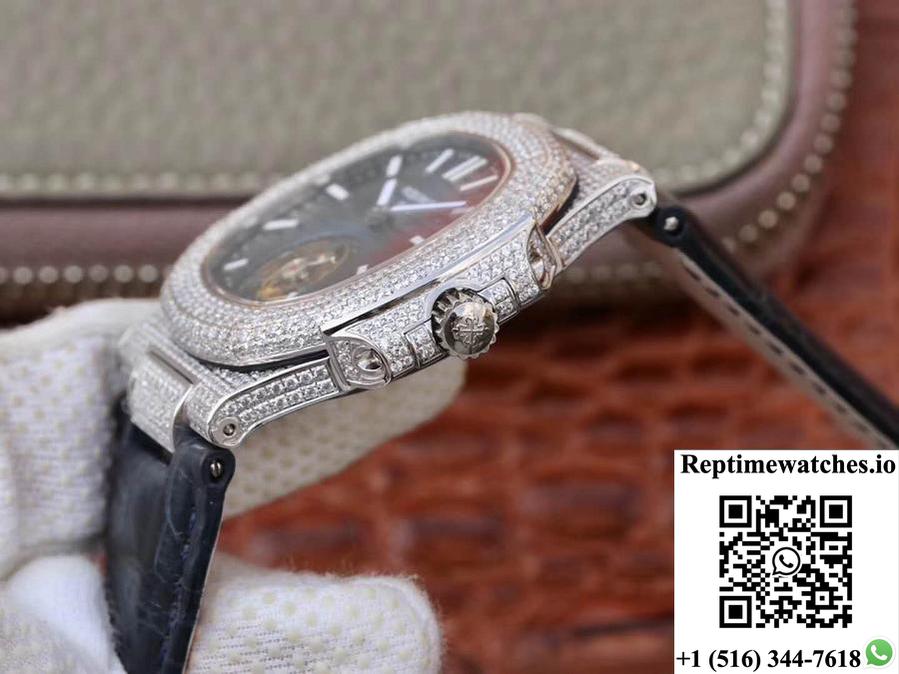 Patek Philippe Nautilus Jumbo 5711 Tourbillon Blue Dial R8 Factory-Rep Time Watches