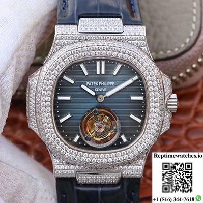 Patek Philippe Nautilus Jumbo 5711 Tourbillon Blue Dial R8 Factory-Rep Time Watches