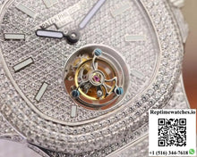 Patek Philippe Nautilus Jumbo 5711 Tourbillon R8 Factory 18K White Gold Diamond Dial - Watches