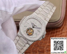Patek Philippe Nautilus Jumbo 5711 Tourbillon R8 Factory 18K White Gold Diamond Dial - Watches