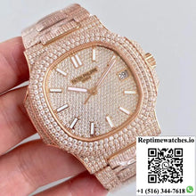 Patek Philippe Nautilus Jumbo 5719/10G-010 Rose Gold Full Diamond Dial - Watches