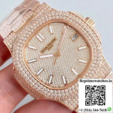 Patek Philippe Nautilus Jumbo 5719/10G-010 Rose Gold Full Diamond Dial - Watches