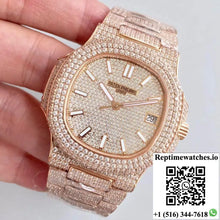 Patek Philippe Nautilus Jumbo 5719/10G-010 Rose Gold Full Diamond Dial - Watches