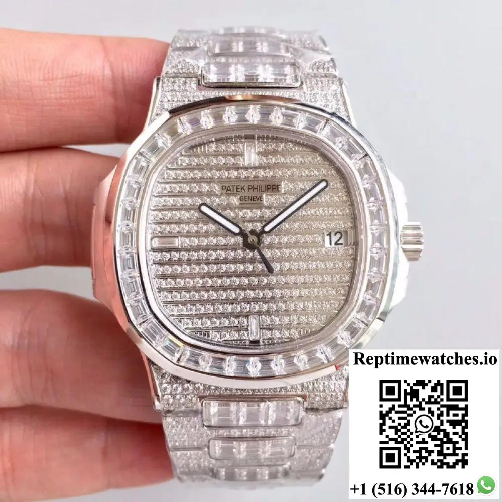 Patek Philippe Nautilus Jumbo 5719/1G-001 Diamonds Dial - Watches