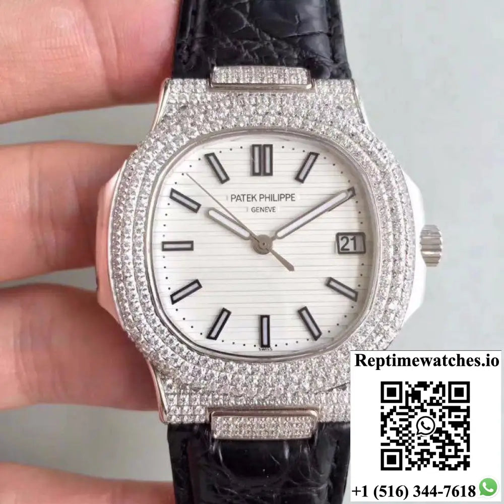 Patek Philippe Nautilus Jumbo 5719/1G-001 White Dial - Watches