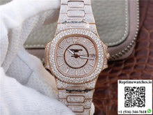 Patek Philippe Nautilus Jumbo 7021/1R-001 Full Paved Diamonds Dial - Watches