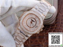 Patek Philippe Nautilus Jumbo 7021/1R-001 Full Paved Diamonds Dial - Watches