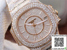 Patek Philippe Nautilus Jumbo 7021/1R-001 Full Paved Diamonds Dial - Watches