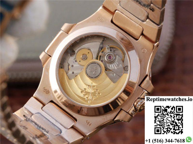 Patek Philippe Nautilus Jumbo 7021/1R-001 Full Paved Diamonds Dial-Rep Time Watches