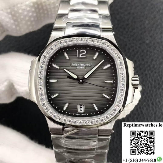 Patek Philippe Nautilus Ladies 7118-1200A-011 Pf Factory Gray Black Gradient Dial-Rep Time Watches