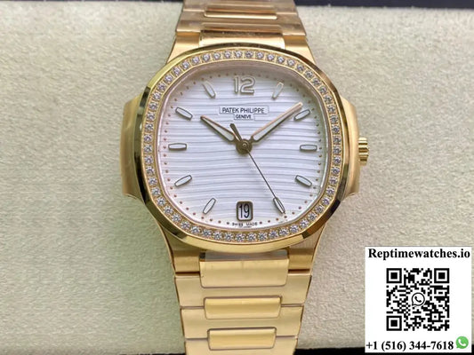 Patek Philippe Nautilus Ladies 7118/1200R-001 3K Factory Silver White Dial AF Factory