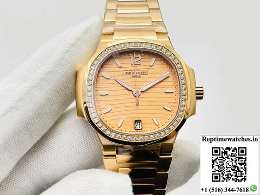 Patek Philippe Nautilus Ladies 7118/1200R-010 3K Factory Gold Dial AF Factory