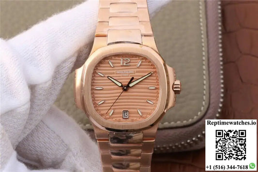 Patek Philippe Nautilus Ladies 7118-1R-010 PF Factory Honey Gold Dial AI Factory