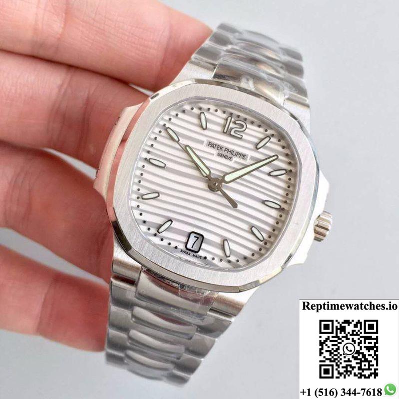 Patek Philippe Nautilus Ladies 7118/1A-010 Pf Factory White Dial-Rep Time Watches