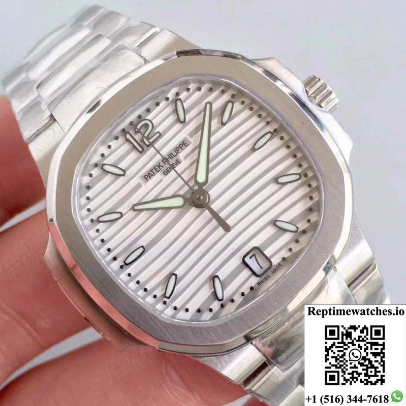 Patek Philippe Nautilus Ladies 7118/1A-010 Pf Factory White Dial-Rep Time Watches
