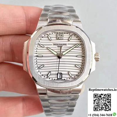 Patek Philippe Nautilus Ladies 7118/1A-010 Pf Factory White Dial-Rep Time Watches
