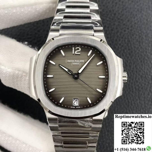Patek Philippe Nautilus Ladies 7118/1A-011 3K Factory Grey Dial-Rep Time Watches
