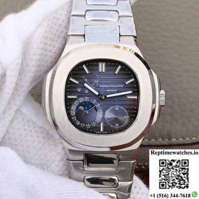 Patek Philippe Nautilus Moonphase 5712/1A-001 Blue Dial-Rep Time Watches