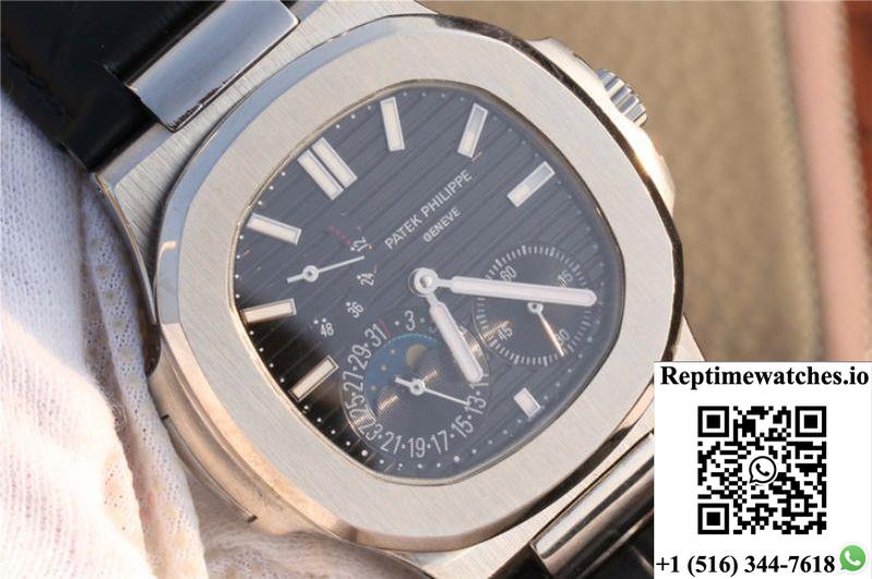 Patek Philippe Nautilus Moonphase 5712G-001 Black Dial-Rep Time Watches