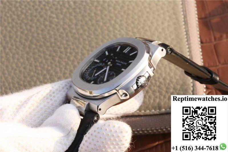 Patek Philippe Nautilus Moonphase 5712G-001 Black Dial-Rep Time Watches